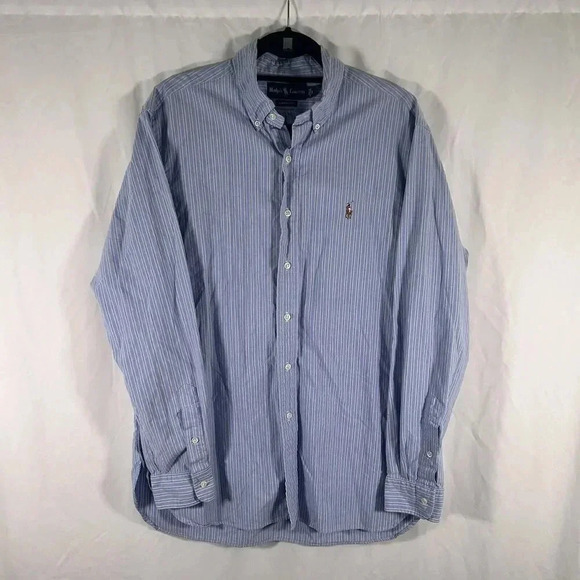Lauren Ralph Lauren Other - Ralph Lauren Dress Shirt Men's Large Blue Striped Button Up Long Sleeve